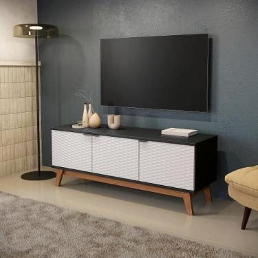 Imagem de Rack Kappesberg 3 Portas 3d Preto Fosco/branco 136cm