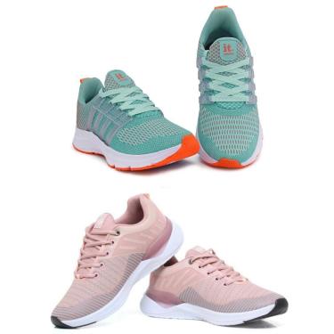 Imagem de Tênis Feminino Esportivo Caminhada Corrida Confortável Kit