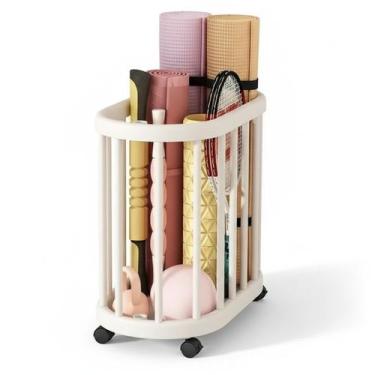 Imagem de Cesto Organizador Multiuso Rodinhas Carrinho Roupa Objetos Acessorios 