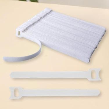 Imagem de 50 peças de abraçadeiras reutilizáveis de gancho e laço - Fixadores ajustáveis de 15 cm para organização de fios - Cabos seguros em casa, escritório