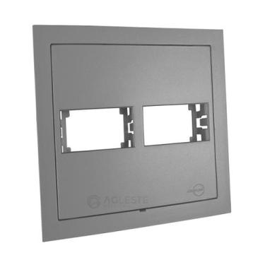 Imagem de Placa para 2 módulos com suporte 4x4 - Dicompel Ekron Cinza