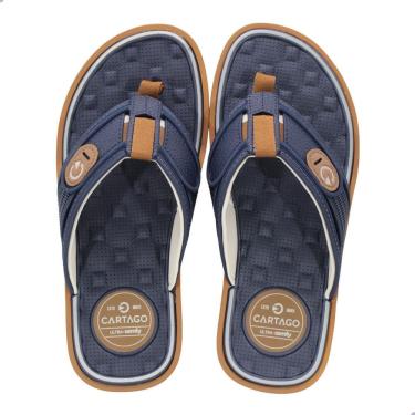 Imagem de Chinelo Masculino Cartago Lyon IV Bege/Azul/Castor 12531
