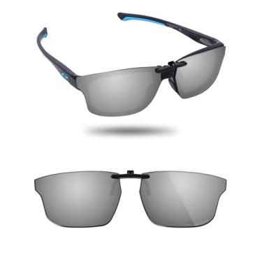 Imagem de Fiskr Óculos de sol polarizados de encaixe para Oakley Crosslink Fit OX8142 56 mm - Proteção UV - Ajuste universal para homens e mulheres - Prata metálica
