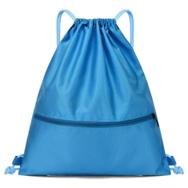 Imagem de Mochila esportiva com cordão para academia masculina bolsa de basquete bolsa preta com cordão sacos de cordão a granel