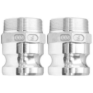 Imagem de Kyuionty 5 cm Alumínio Camlock Tipo F200, Conexões de Mangueira Cam & Groove Adaptador Macho x Macho NPT Rosca Cam Bloqueio Conexões Acoplamento, Pacote com 2