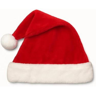 Imagem de Touca Gorro De Natal Papai Noel Veludo Vermelho Tradicional