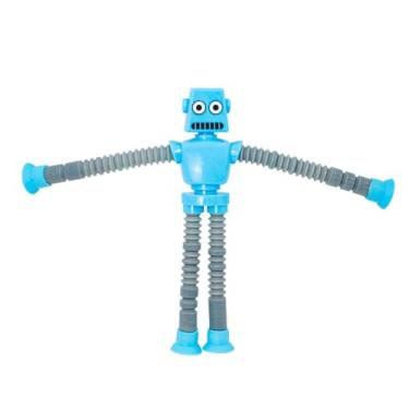 Imagem de Robo Pop It Estica e Puxa – Brinquedo Sensorial Infantil com Luz Colorida e Ventosas | Alívio de Estresse, Concentração e Diversão para Crianças (Azul)