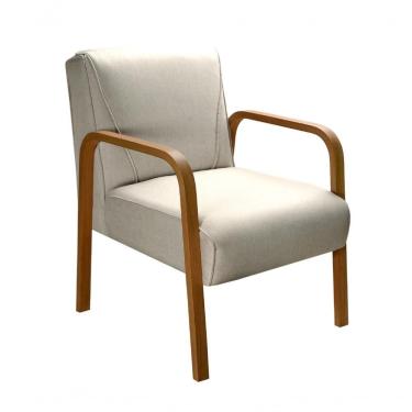 Imagem de Poltrona Decorativa Anita Cadeira Moderna Sala Recepção - Linho Bege 140