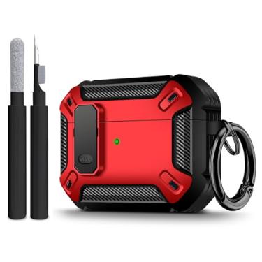 Imagem de Capa compatível com Airpods Pro 3 (2025), capa para Airpods Pro 3ª geração com kit de limpeza de chaveiros, capa de silicone macio à prova de choque para mulheres e homens