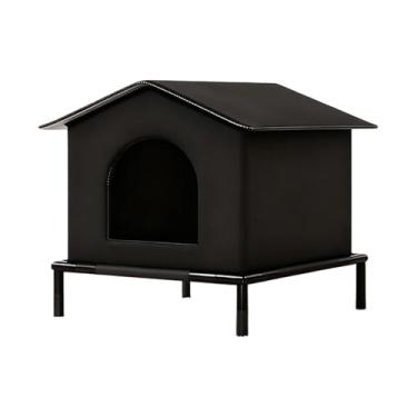 Imagem de MFMEXUL Casinha de Cachorro Externa para Gatos de Rua, Abrigo E Isolado à Prova de Vento, Quente E Confortável, Ideal para O Inverno No Seu Jardim, Preto, M