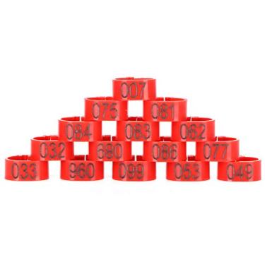 Imagem de aqxreight 100 Unidades de Pombos Identificam 001-100 Faixas de Perna de Aves Numeradas Anel de pé 12 Mm Vermelho Com Número para Uso Em Pés de por tempo. Pode Ser Fácil Fácil Ser Plástico (Anel
