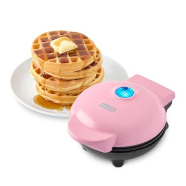 Imagem de DASH Mini fabricante para waffles individuais, hash browns, chaffles Keto com superfícies antiaderentes fáceis de limpar, 10 cm, rosa