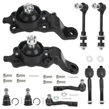 Imagem de IRONTEK 10 peças dianteiro superior e inferior junta esférica interna e externa barra oscilante para 2004-07 para Toyota Sequoia, 2004-06 Tundra, kit de suspensão dianteira K80522 K80521 ES80381