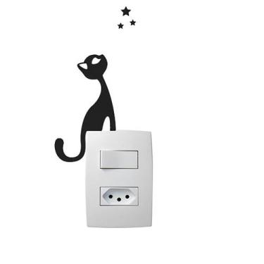 Imagem de Kit C/02 Adesivos Interruptor Gatinha - Lojinha Da Luc Adesivos