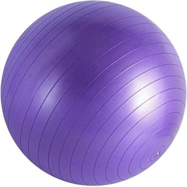 Imagem de Bola de Ginástica Suíça 65cm, PVC Anti-Estouro, Suporta 200kg, com Bomba de Ar para Yoga e Pilates, Rosa/Roxo