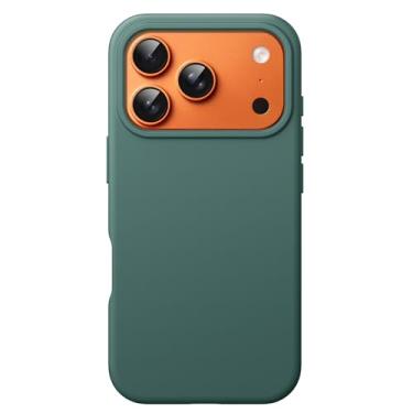 Imagem de JETech Capa Silicone Líquido para iPhone 17 Pro Max 6,9 Polegadas, Proteção de Corpo Inteiro com Toque Macio e Sedoso, Case de Celular Antirriscos com Forro de Microfibra (Verde Meia-Noite)
