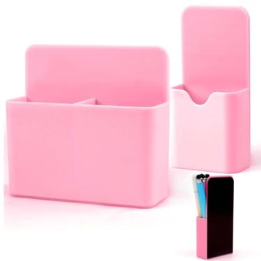 Imagem de Suporte magnético para caneta e marcador – pacote com 2 com design de vários compartimentos – Organizador magnético forte para quadro branco, geladeira, armário e escritório