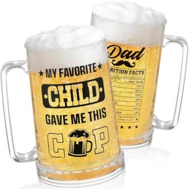 Imagem de Potchen Caneca de cerveja congeladora de gel de 425 g, parede dupla, vidro isolado, canecas de cerveja congeladas para acessórios de bar doméstico, Dia dos Pais, aniversário, Natal, presente de