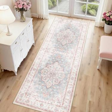 Imagem de CAPALOCA Tapetes laváveis à máquina, tapete de berçário, 5 x 15 cm, fofo, antiderrapante, repelente de água, estampa macia para quarto, decoração interna, sala de jogos, rosa, azul