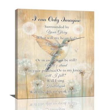 Imagem de Arte de parede de beija-flor, decoração de parede cristã das escrituras, impressões em tela com citações I Can Only Imagine, pintura inspiradora, arte emoldurada para quarto, sala de estar, banheiro