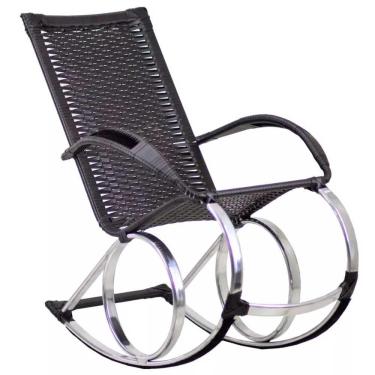Imagem de Cadeira De Balanço Em Alumínio Jardim Trama Tabaco