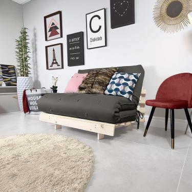 Imagem de Futon Casal Tokio Sofa Cama Chumbo Acquablock Com Madeira Maciça