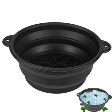 Imagem de Bandejas faciais para gelo com bandeja embutida, facial de gelo de silicone dobrável, adequadas para uso doméstico, acampamento, viagem, mergulho a frio, portátil, ferramenta de spa para banho frio