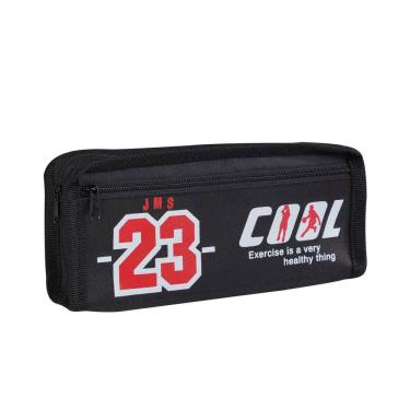 Imagem de Estojo para lápis de basquete, tecido Oxford de grande capacidade, preto