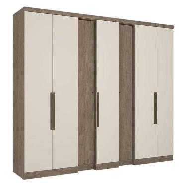 Imagem de Guarda Roupa Casal Selecto 7 Portas Rustic Off White Acetinado - Thb