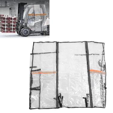 Imagem de Asixxsix Capa para empilhadeira, 152 x 132 x 135 cm, impermeável, transparente, à prova d'água, à chuva e aos raios UV, compatível com a maioria das empilhadeiras padrão.