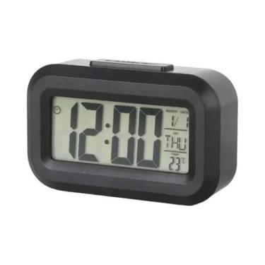 Imagem de Relógio Despertador Digital LED Com Luz De Fundo, Função Soneca, Data,