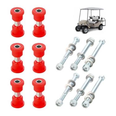Imagem de Kit de bucha dianteira para clube | com parafusos suprimentos esportivos de borracha vermelha de longa duração | Kits de reparo de carrinho de golfe | para tribunal de viagem, viagem, treinamento