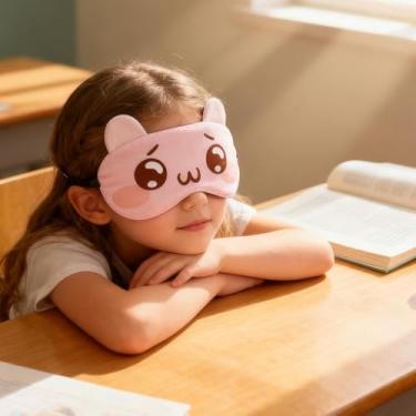 Imagem de Máscara De Dormir Para Crianças - Máscara de Dormir com Desenho Animado e Correia Ajustável,Cobertor Ocular Para Para Crianças | Para Use Em Casa Viagem Sesta Relaxamento Descanso E Avião