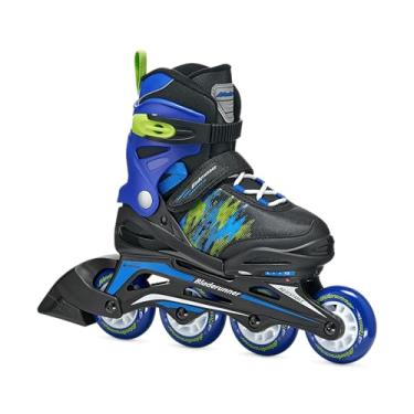 Imagem de Bladerunner by Rollerblade Phoenix Skate em linha ajustável, preto e azul, júnior, patins em linha de desempenho econômico
