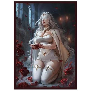 Imagem de Fantasy North - Isabel - Blood-Shrine Maiden - 100 capas de cartas TCG foscas texturizadas - serve para Pokémon Magic MTG Commander e outros jogos de cartas - Mangas de baralho