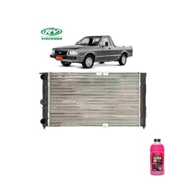 Imagem de Kit Radiador Ford Pampa 1.8 94 + Aditivo Radnaq T5 Vermelho