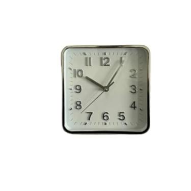 Imagem de Relógio de Parede Cozinha Silencioso Moderno Decorativo Quarto Sala Escritório (Quadrado prata)