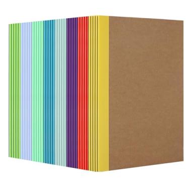 Imagem de TRASEXTRA Caderno de exercícios A5 formato a5 cadernos para escrever 20,3 cm × 13,5 cm. diários a granel kraft caderno de composição pautado em massa caderno pautado universitário A5 Composição pautada em diário 30 folhas de 60 páginas cadernos 40 pacotes