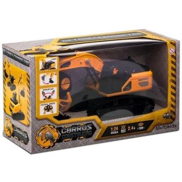 Imagem de Trator Retroescavadeira Construção Controle Remoto 6 Funções Multikids