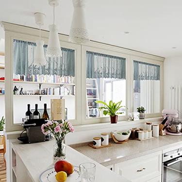 Imagem de Generic Cortina Curta de Renda de Saia de Cozinha Com Função de Filtragem de Luz Suave para Cozinha, Sala de Jantar, Adequada para Decoração Moderna de Fazenda do País Francês, Conjunto de 1 Peça