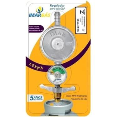 Imagem de Registro Regulador Gás de Cozinha Com Manometro para Botijão Domestico Fogão Cooktop Forno