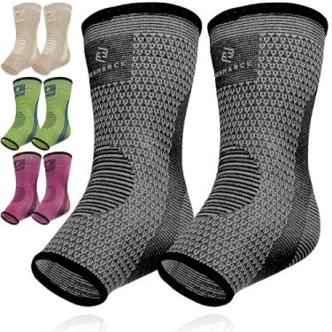 Imagem de Benmarck – Suporte para tendão de Aquiles, meia de fascite plantar, manga de compressão no tornozelo para corrida, tendinite e alívio de pés planos, Gray Black, Unisize