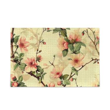 Imagem de WELLDAY Quebra-cabeça flores vintage 1000 peças grande jogo de arte para adultos adolescentes