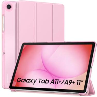 Imagem de MoKo Capa para Galaxy Tab A11+ Plus/A9+ 28 cm 2025/2023, capa protetora inteligente de suporte fino com capa traseira translúcida de policarbonato rígido para tablet Galaxy Tab A11+/A9 Plus, despertar