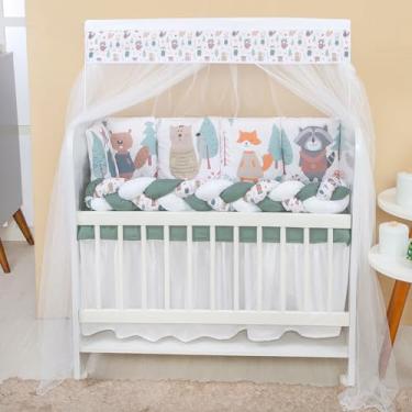Imagem de Kit Mini Berço com 12 peças + Saia de Berço Bebê Bosque