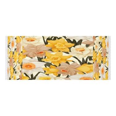 Imagem de Wassud Narcissus Capas de lavadora e secadora de jardim, protetor de lavadora com sacos de armazenamento, capa de geladeira à prova de poeira com bolsos para lavanderia doméstica, cozinha, 120 x 55 cm