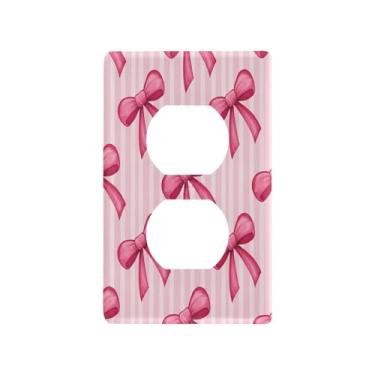 Imagem de Wassud Fitas de placa de cobertura de interruptor de luz com laços, capas de tomada decorativas, placa de parede para tomadas elétricas duplex 11 x 6 cm