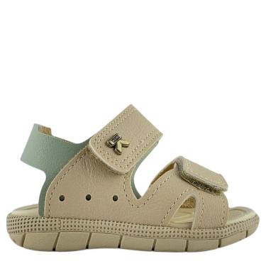 Imagem de Sandália Klin Infantil Unissex Bege e Verde com Velcro-Unissex