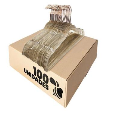 Imagem de Kit 100 Cabide Acrílico Bronze Gliter Rosa Gancho Rose - ARBORETHO