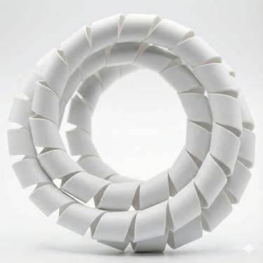 Imagem de Organizador Cabos Fios 20mm Branco 1m com Aplicador Prático